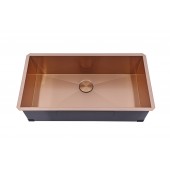 Kingsman Satin Rose Gold Matte Copper Stainless Steel Undermount 16-Gauge Kitchen Sink Single Bowl (36 Inch)